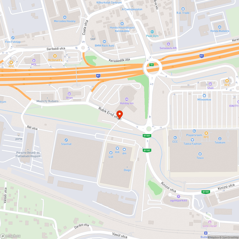 Kátyú bejelentés helye