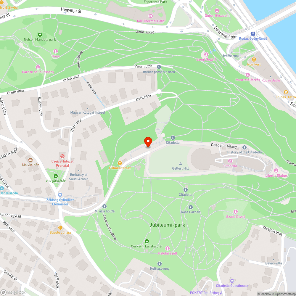 Csendélet parkoló autókkal, teljesen lezárt úttal a Gellért-hegyen bejelentés helye