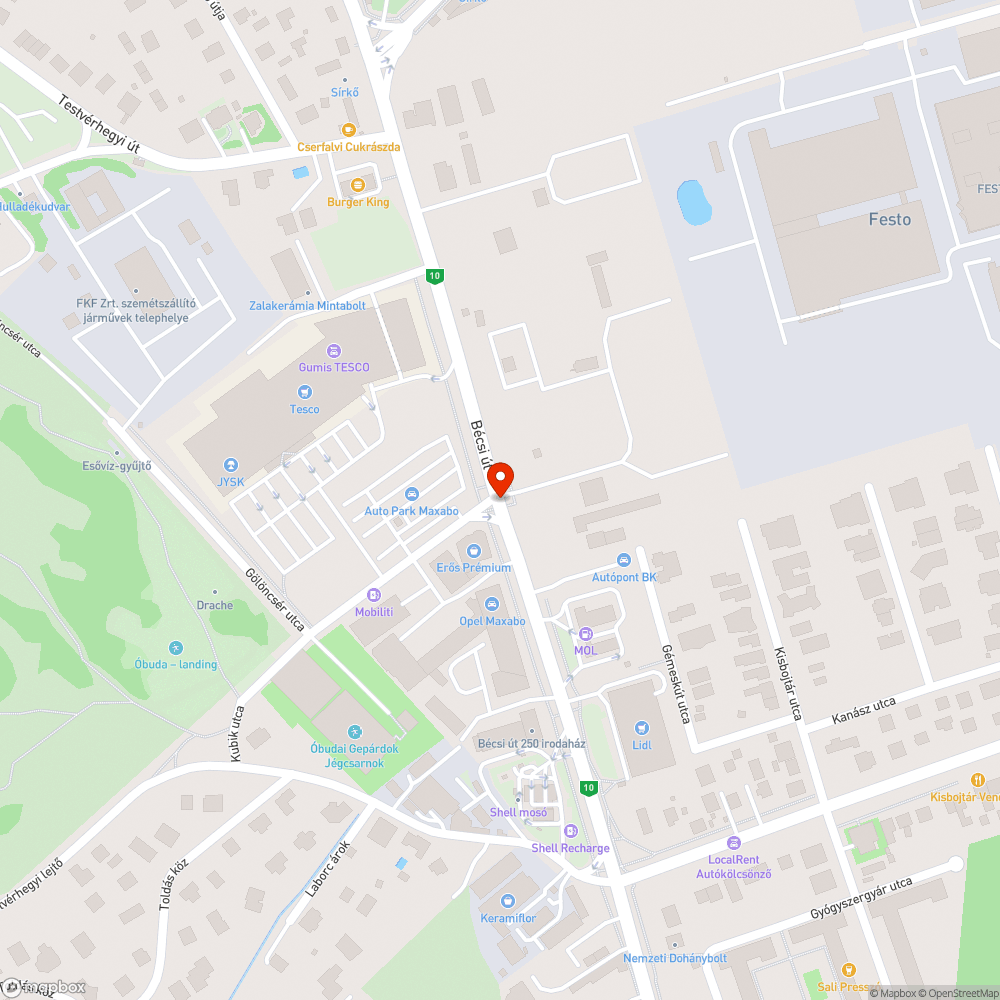 Félig megszüntetett zebra bejelentés helye