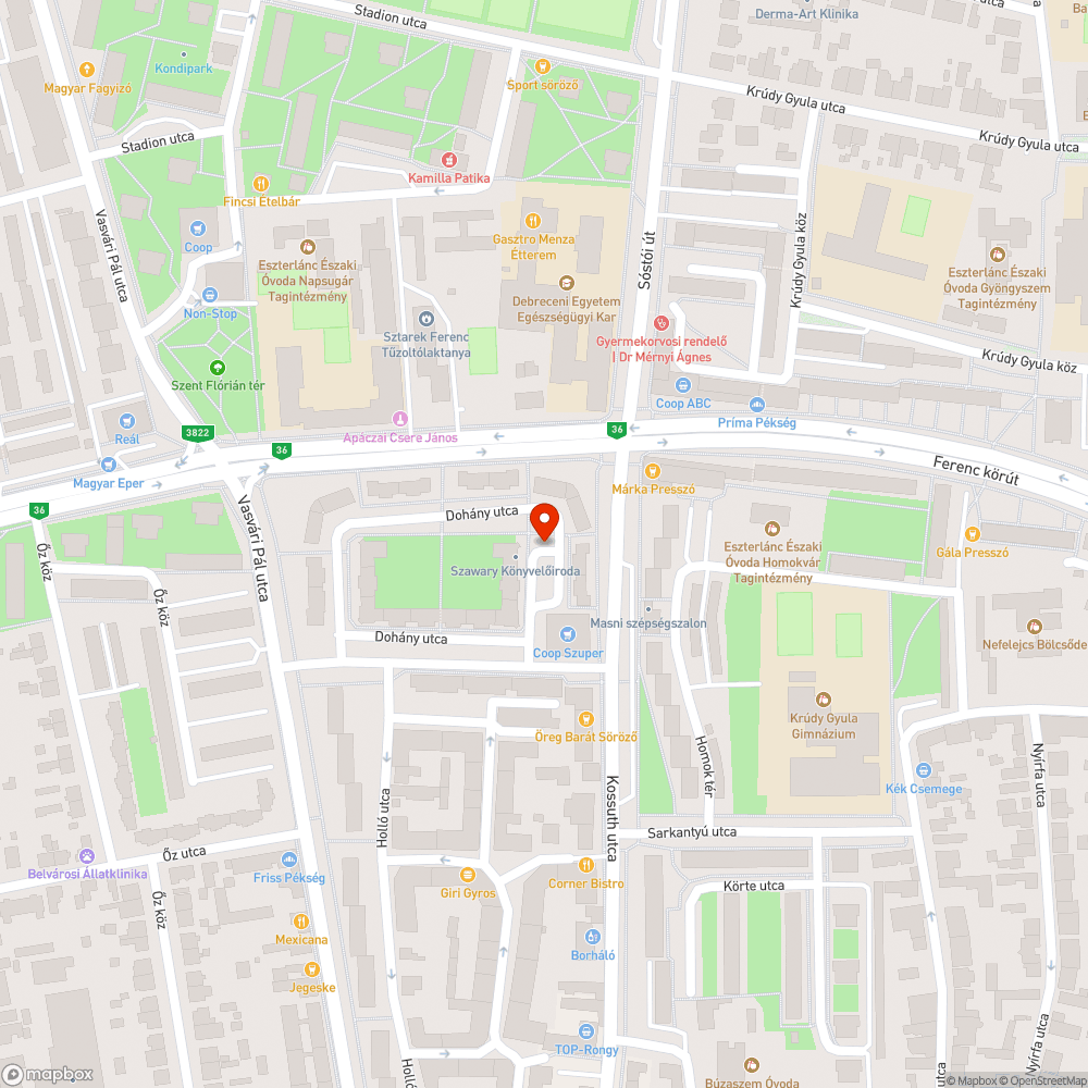 Dohány utcai parkolóban hagyott autó bejelentés helye