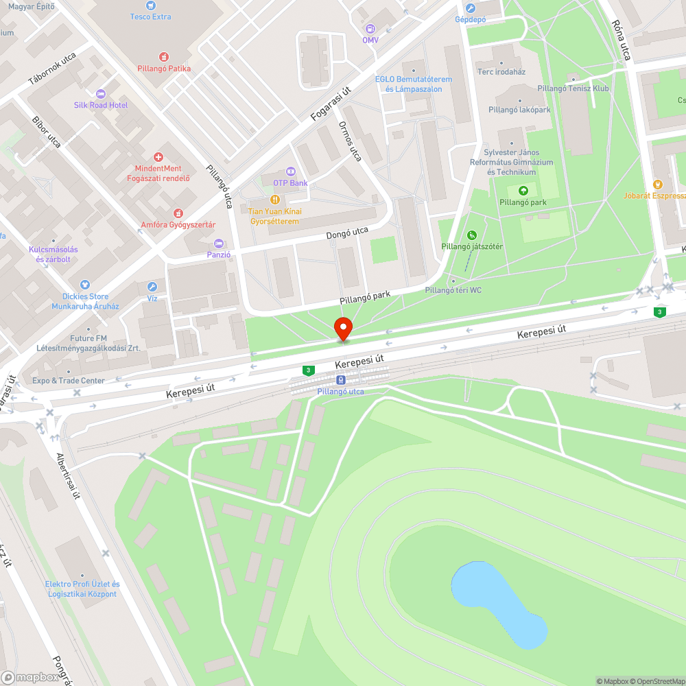 Sebességkorlátozás az Örs és Pillangó között bejelentés helye