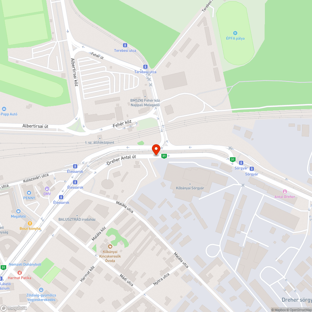 Üvegszilánkos bejelentés helye