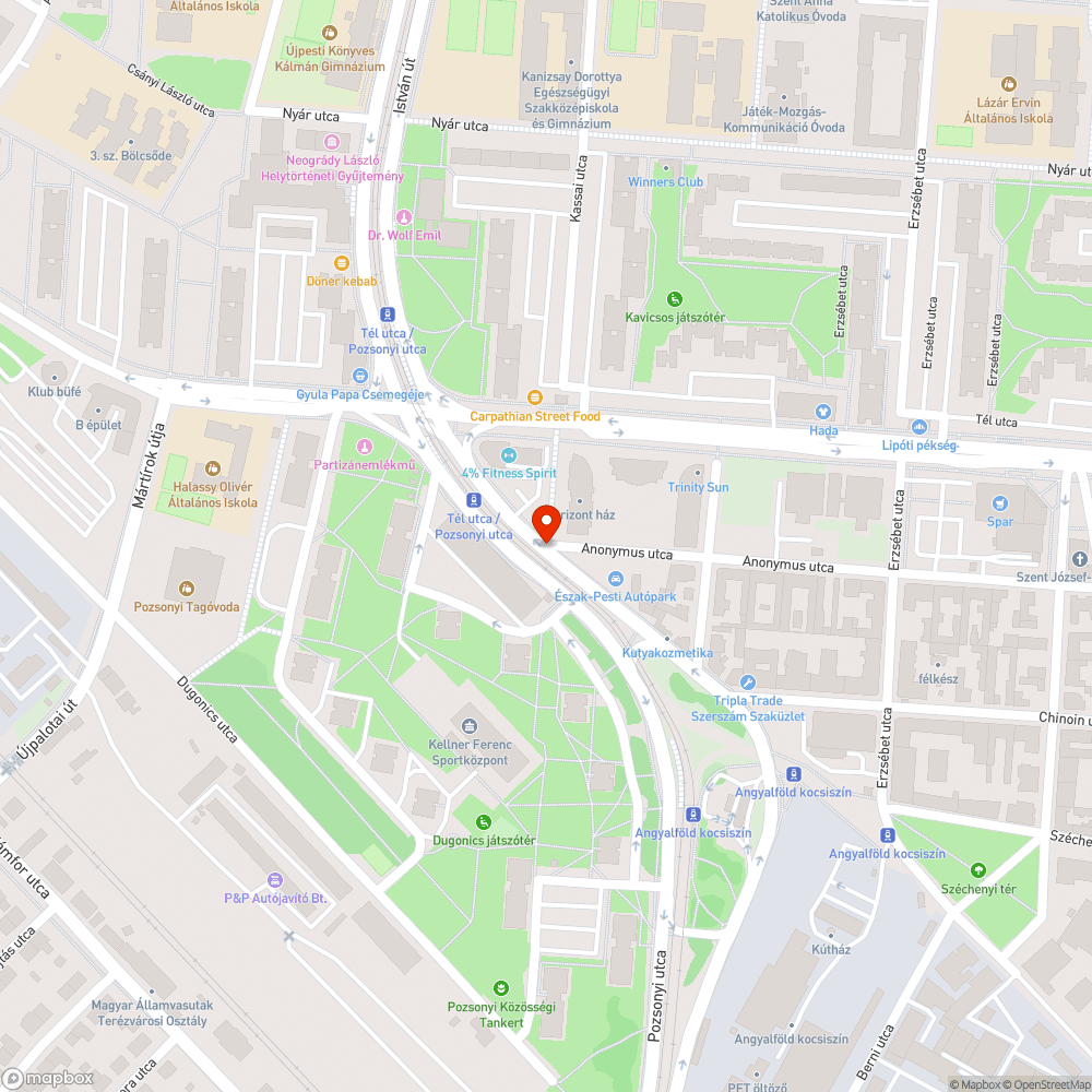 400m kátyú bejelentés helye