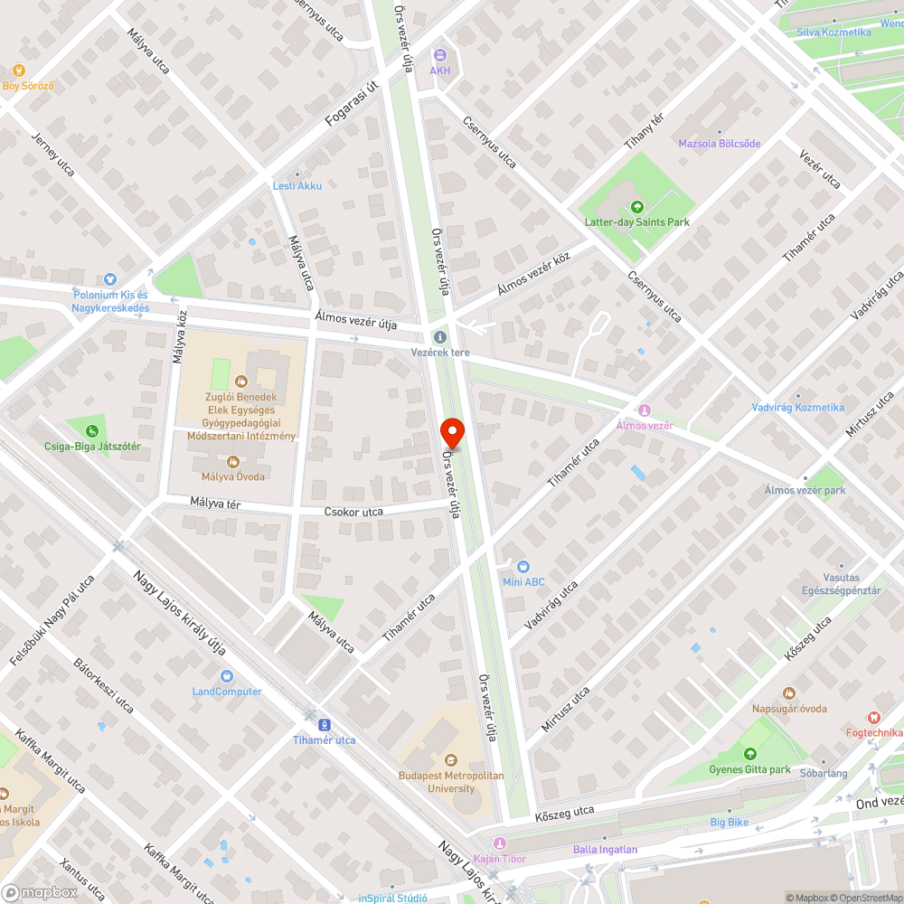 Veszélyes kátyúk bejelentés helye