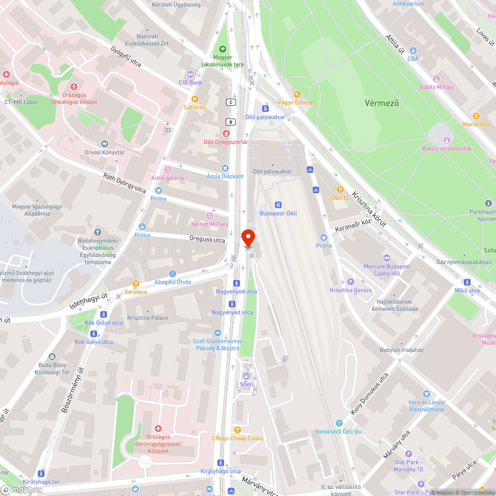 Szétporladt balesetveszélyes lépcső a Déli pályaudvarnál bejelentés helye