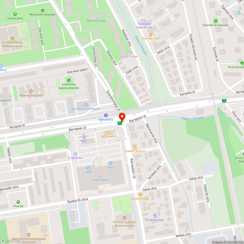 Fényterelő - Kerepesi - Keresztúri út bejelentés helye