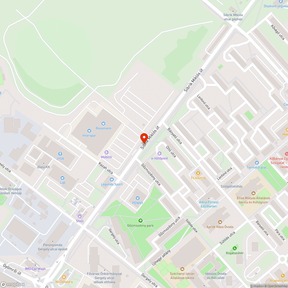 Kiszáradt fa - Sibrik M. út (Family centerrel szemben) bejelentés helye