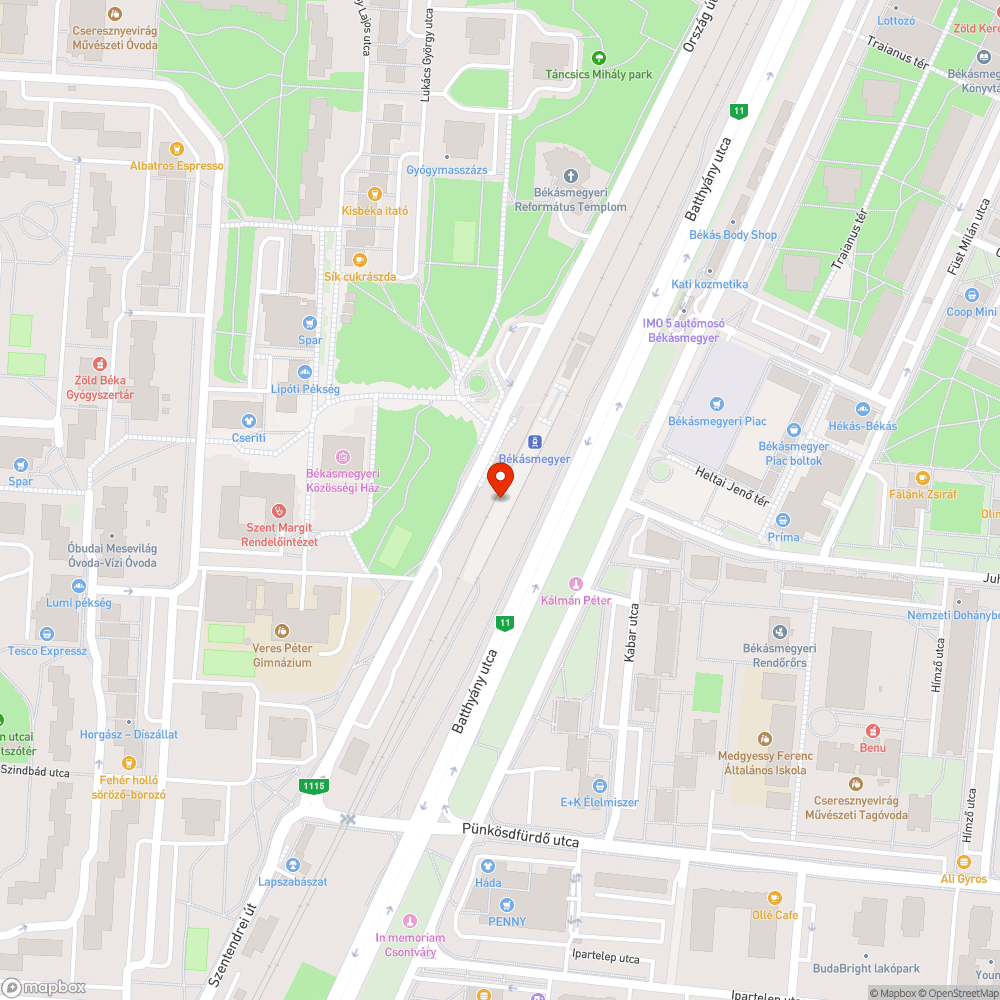 Békásmegyer H aluljáró térképei bejelentés helye
