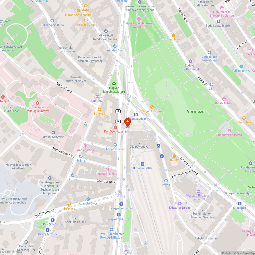 Eldugult folyókák a Déli pályaudvaron bejelentés helye