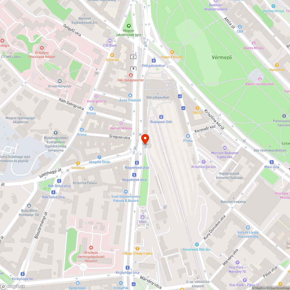 Beeső és beszakadó víznyelő a Déli pályaudvarnál bejelentés helye