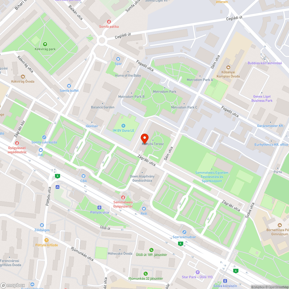 Kátyú az úttest szélén bejelentés helye