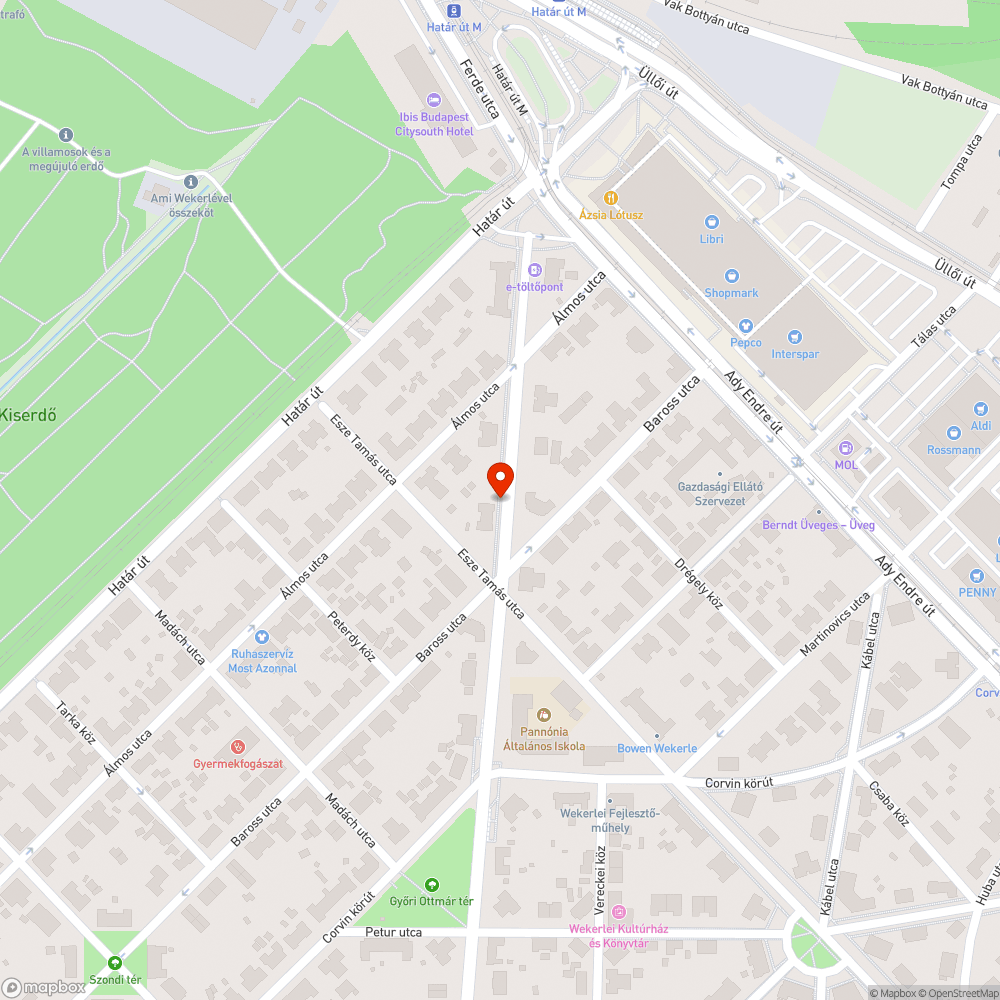 Kerékpárútra belógó faágak bejelentés helye