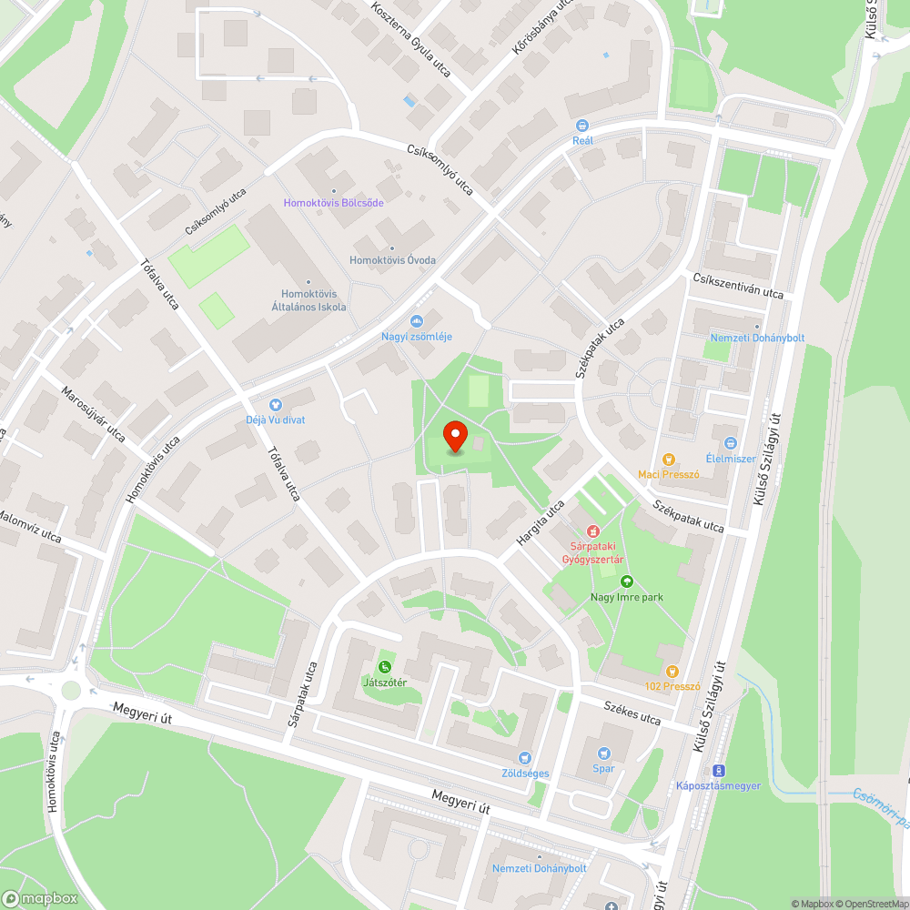 Szakadt napvitorla az Unka játszótéren bejelentés helye