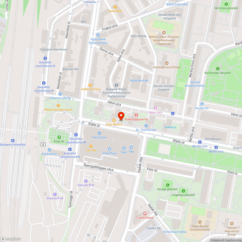 Járdán parkolás (Etele út) bejelentés helye