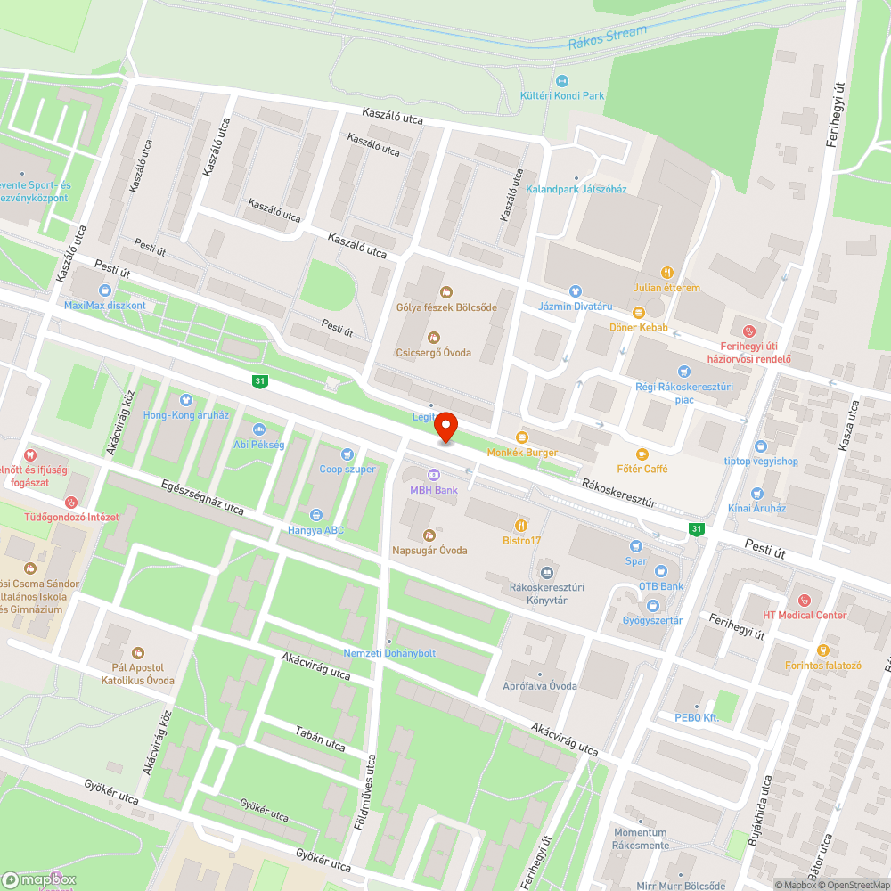 Elromlott átkelés jelző bejelentés helye