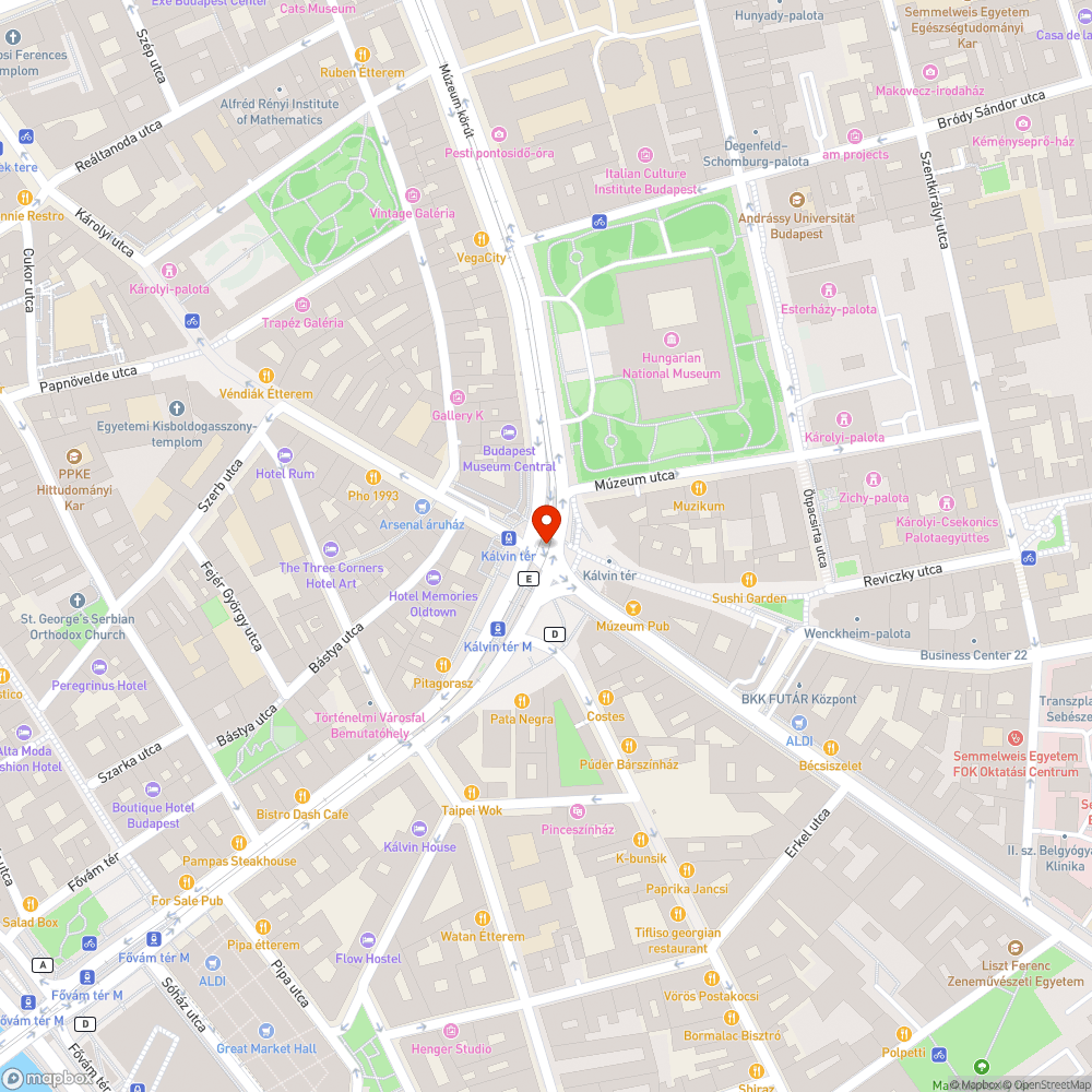 Kálvin tér aluljáró térképei bejelentés helye