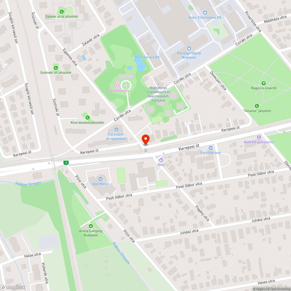 Gyalogos átkelőhelyet biztosító korlát labilis bejelentés helye