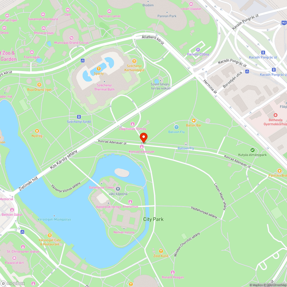 Zöldterületen parkolás a Ligetben bejelentés helye