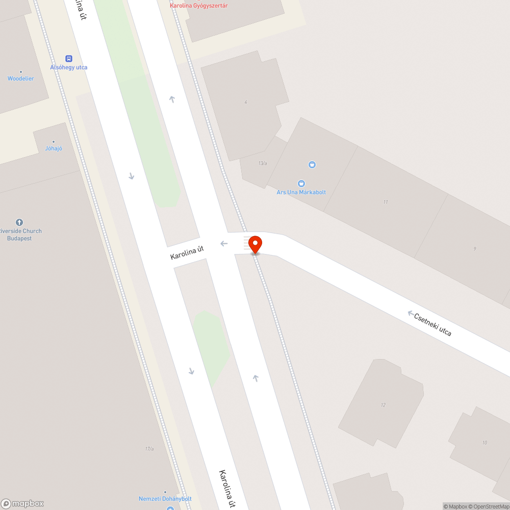 Púpos fedlap a Karolina úton bejelentés helye