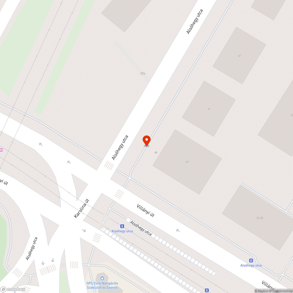 Szétrepedt fedlapok az Alsóhegy utca / Villányi út-nál bejelentés helye