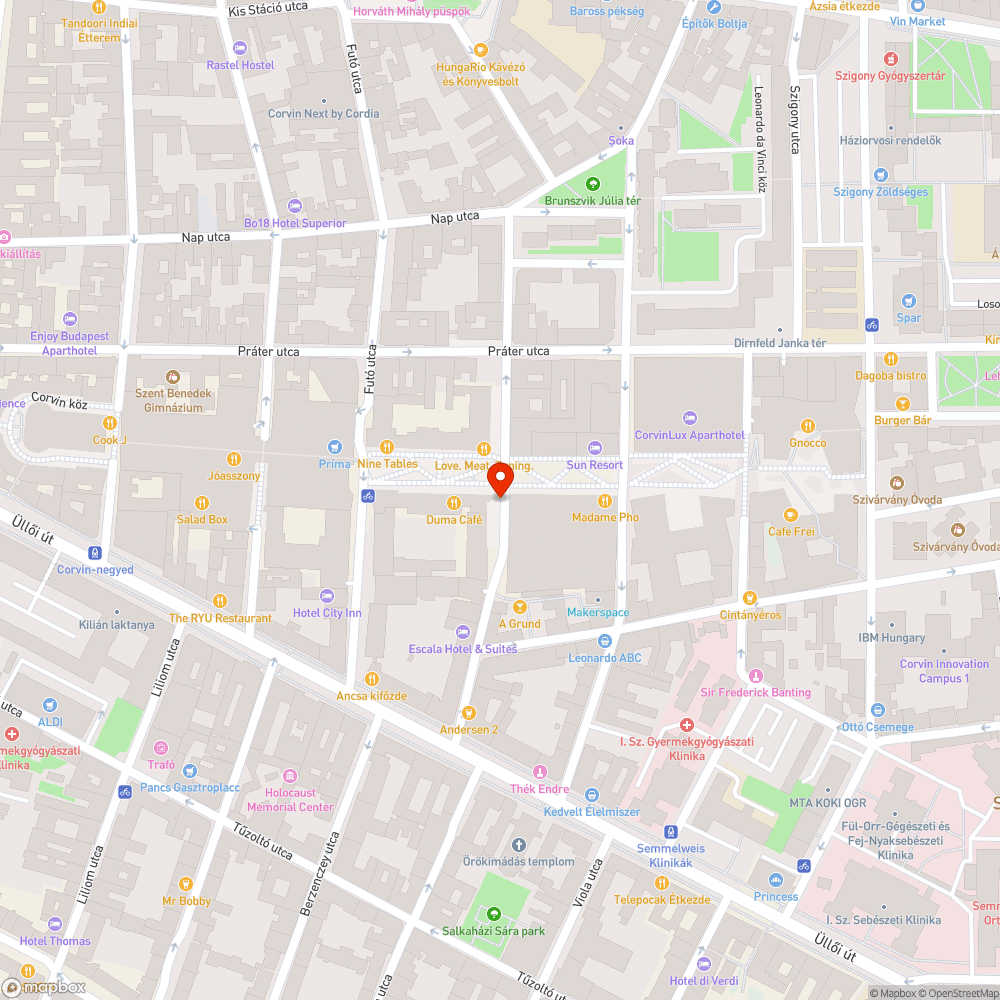 Roncsbringa a Corvin sétánynál bejelentés helye