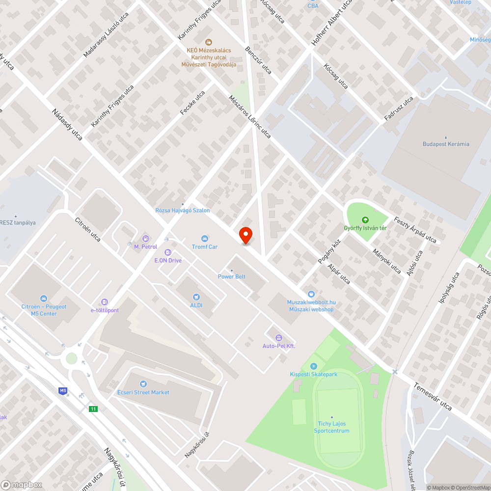 Igénytelenül kijavított kátyú bejelentés helye