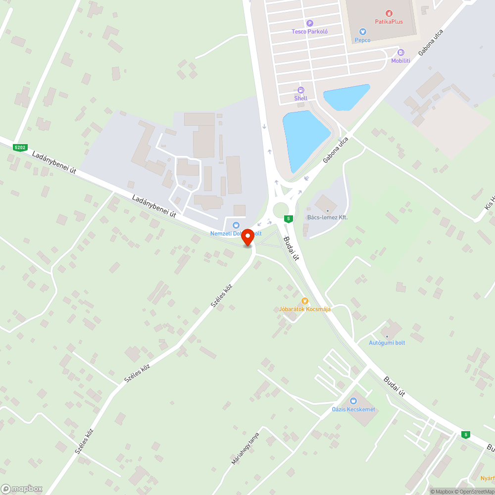 Kidőlt fa a ladánybenei útnál bejelentés helye