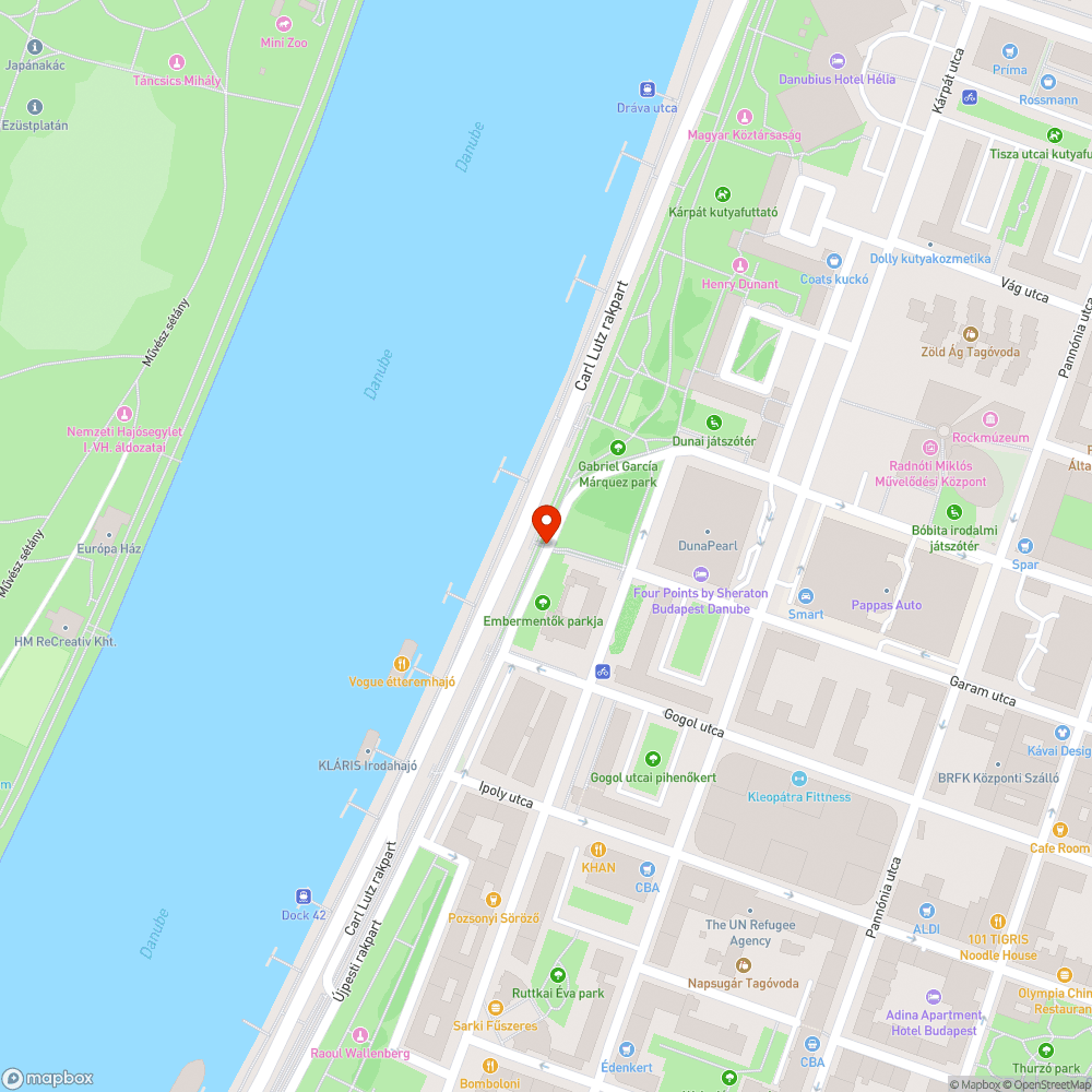 Kiszáradt fa az Újpesti rakparton bejelentés helye