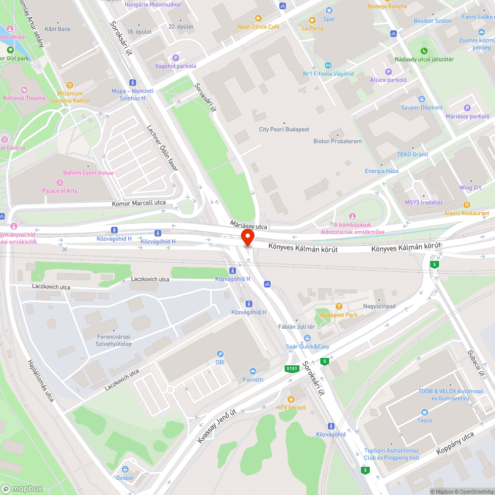 Elhagyott autó a Közvágóhídon bejelentés helye