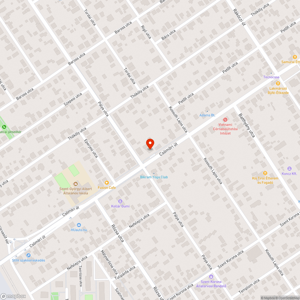 Hiányzó névtábla (Pálya utca) bejelentés helye