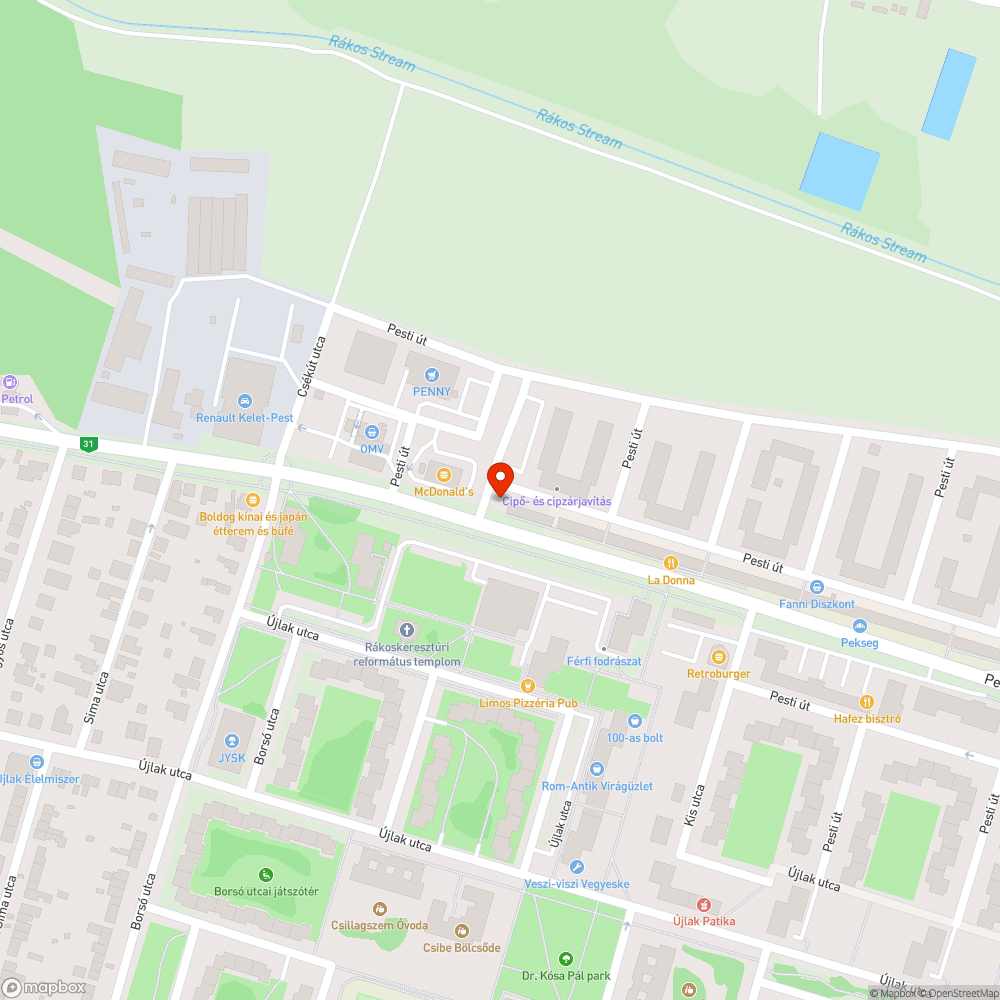 Hiányzó járda bejelentés helye