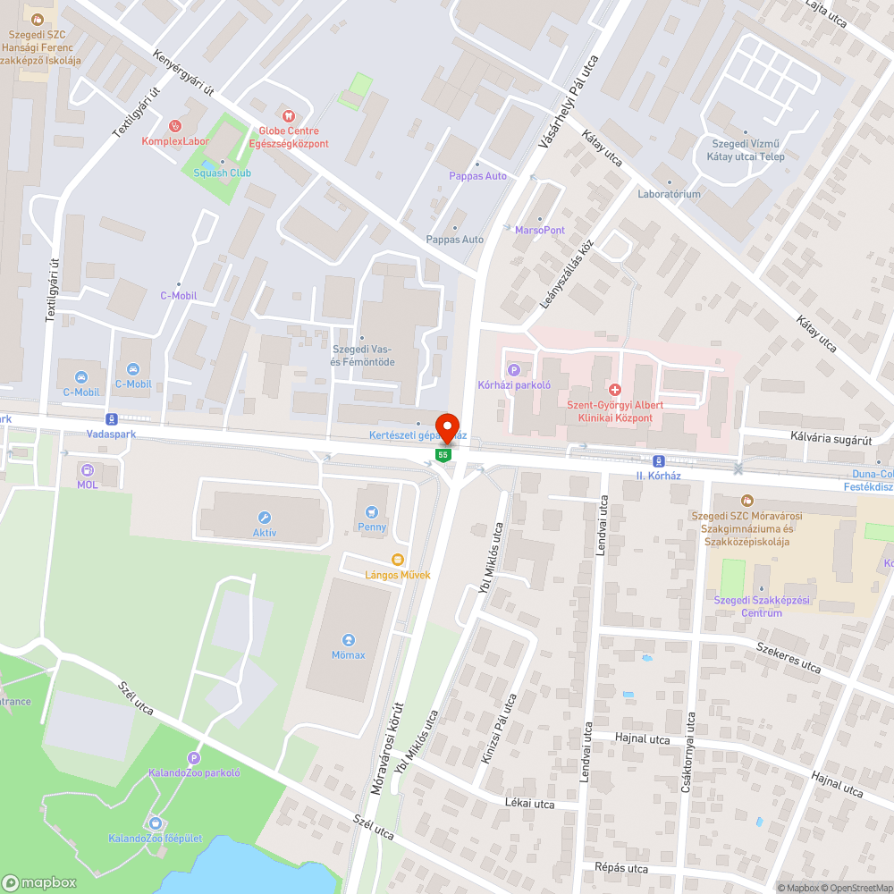 Hibás kerékpárút bejelentés helye