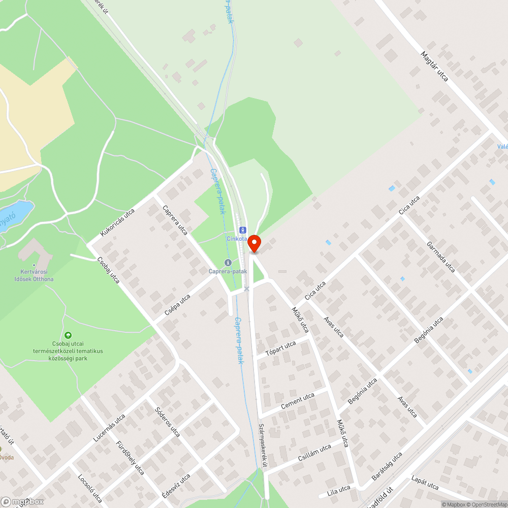 Rozsdás szekrény (Cinkota alsó) bejelentés helye