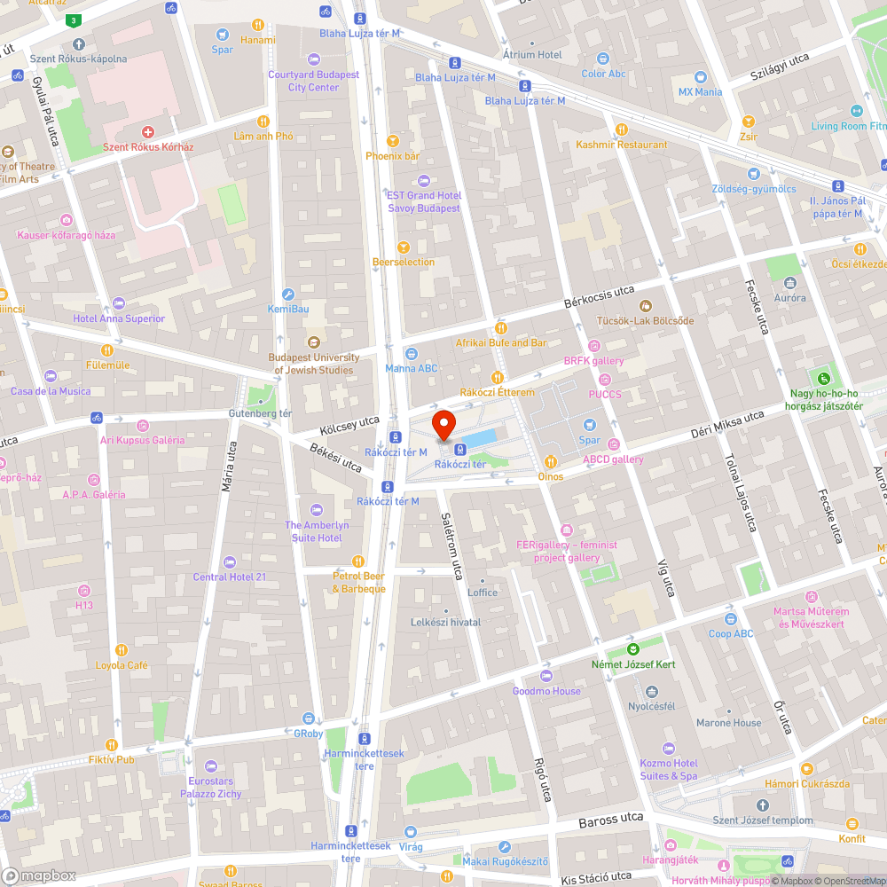 Eldugult víznyelő a Rákóczi téren bejelentés helye