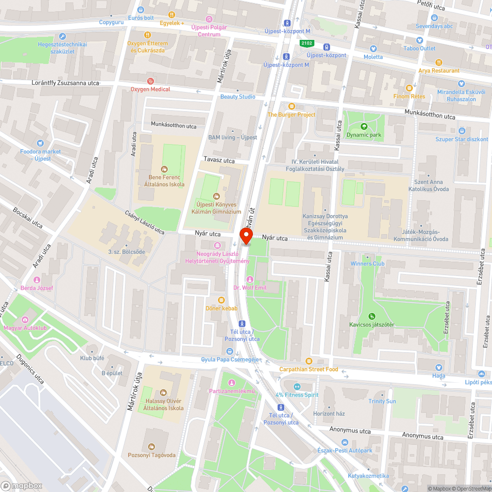 Rosszul működő gyalogos lámpa bejelentés helye