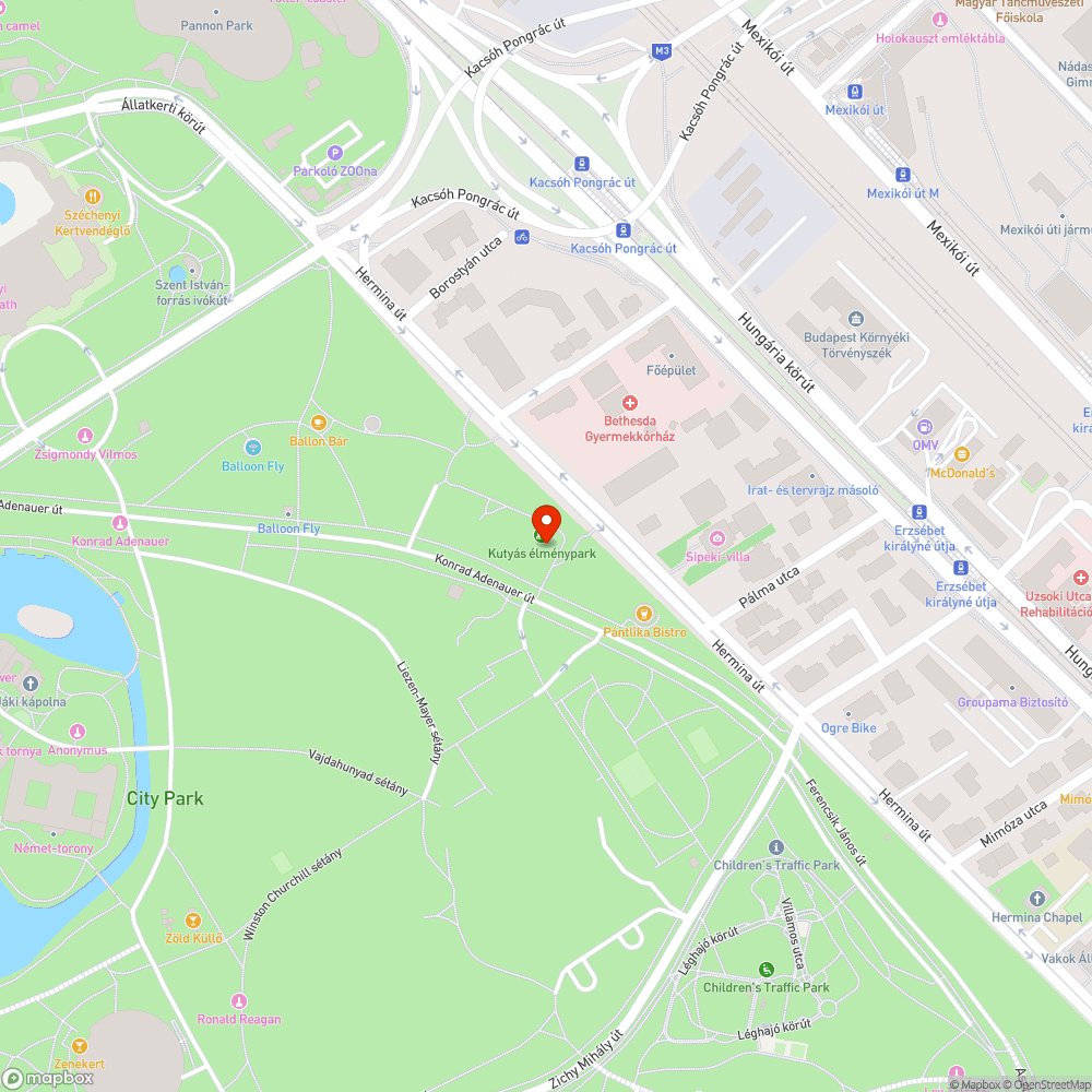 Városligeti kutyafuttató becserjésítése bejelentés helye