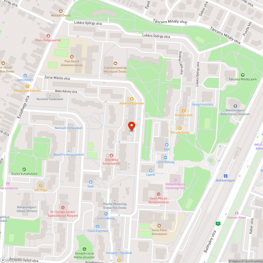 Kiszáradt fa bejelentés helye