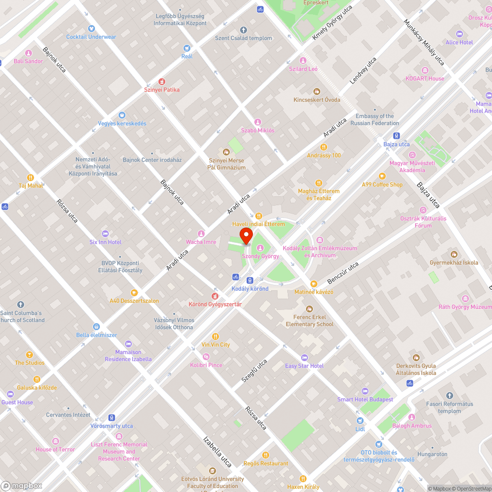 Kodály körönd világítás és búratisztítás bejelentés helye