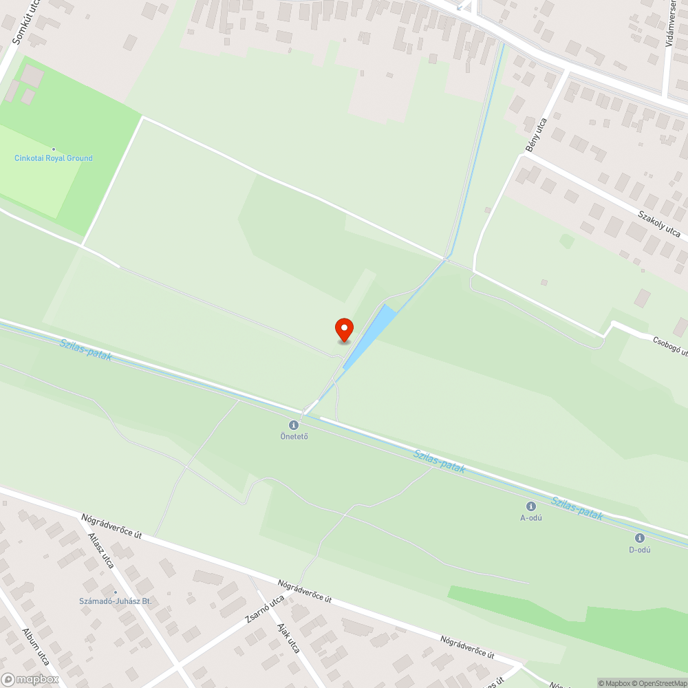 Zúgó-patak parti pihenő bejelentés helye