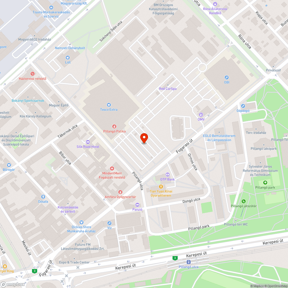 Elhagyott autó bejelentés helye