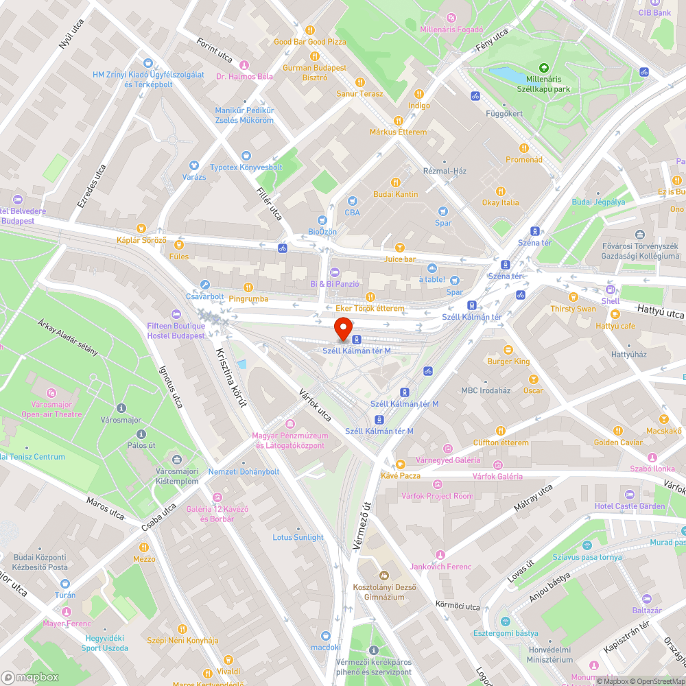 Kivágott kukák a Széll Kálmán téren bejelentés helye