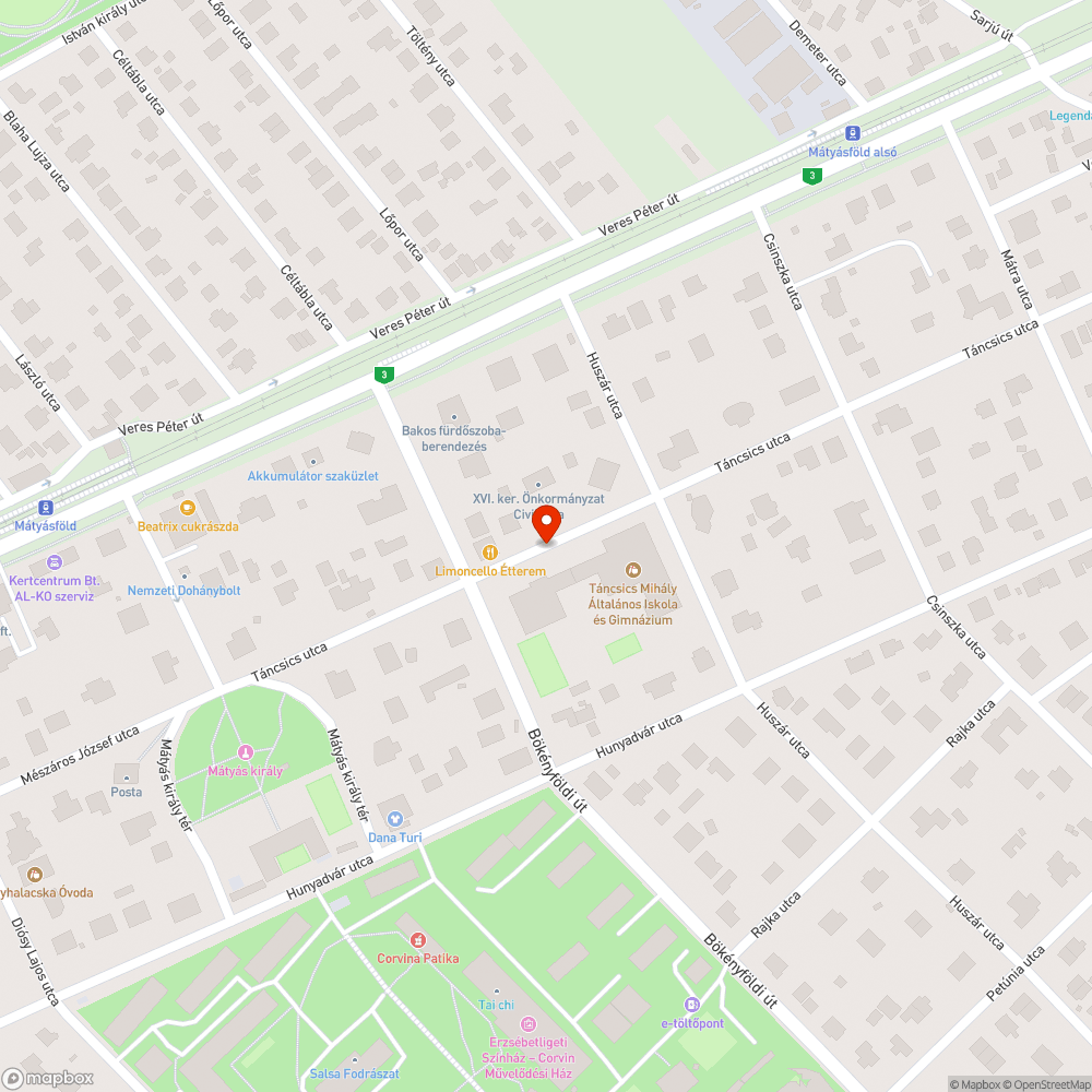 Dupla oszlopsor bejelentés helye