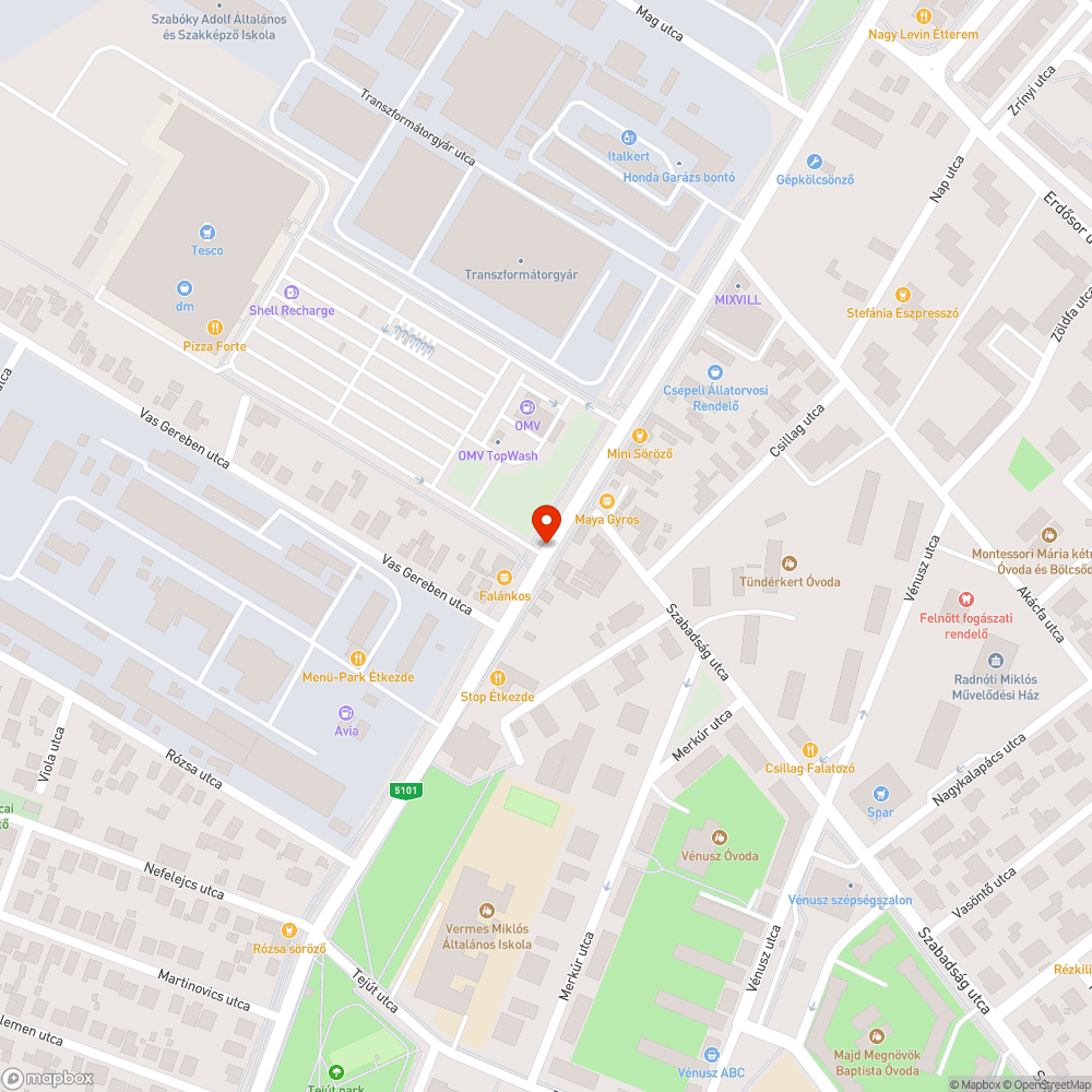 Nem működő fényjelző készülékek (II. Rákóczi Ferenc út) bejelentés helye