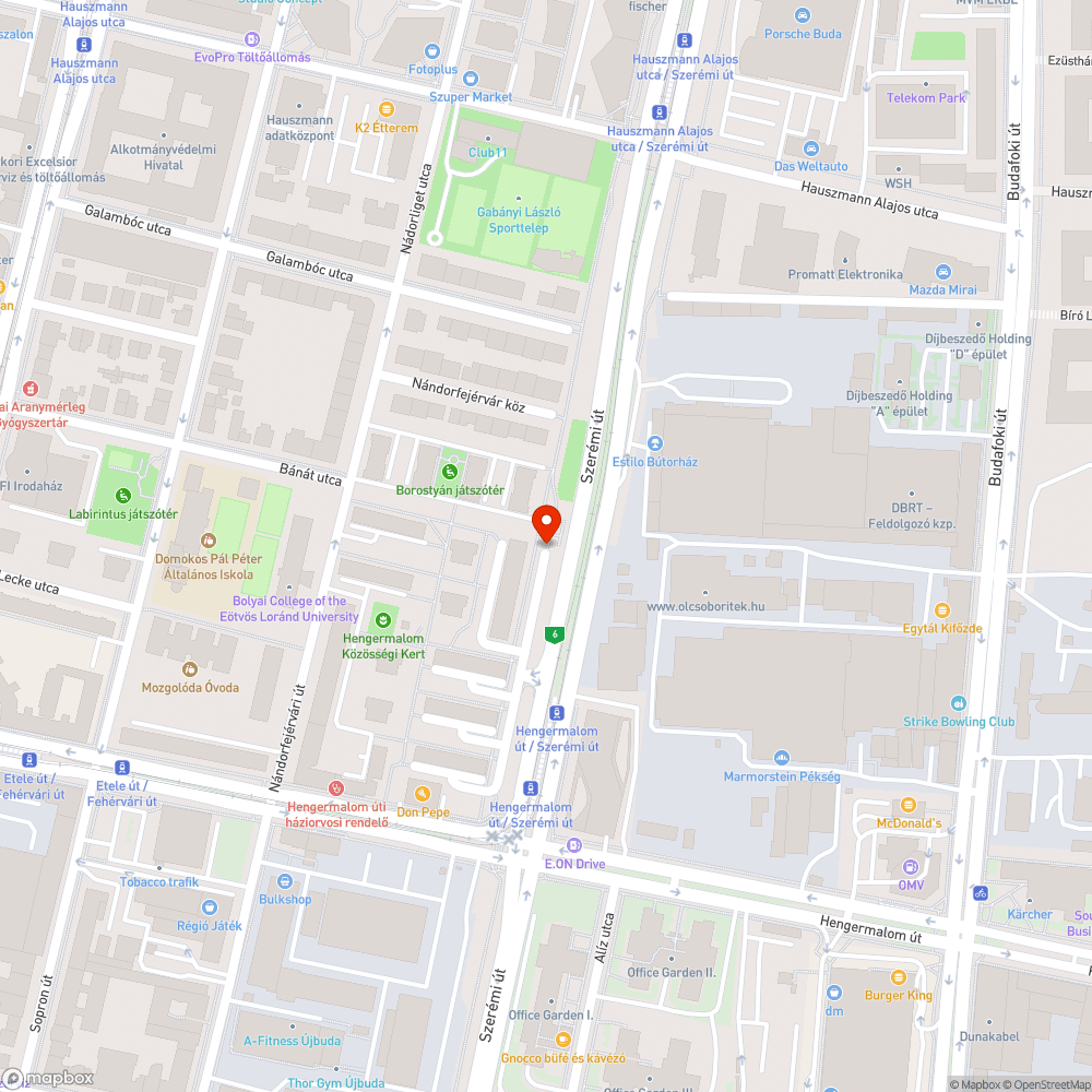 Kidöntött poller a kerékpárúton bejelentés helye