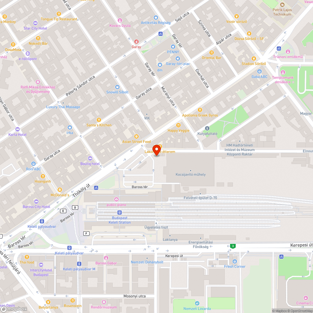 nincs megálló a Keleti pu.-nál lévő posta közelében bejelentés helye