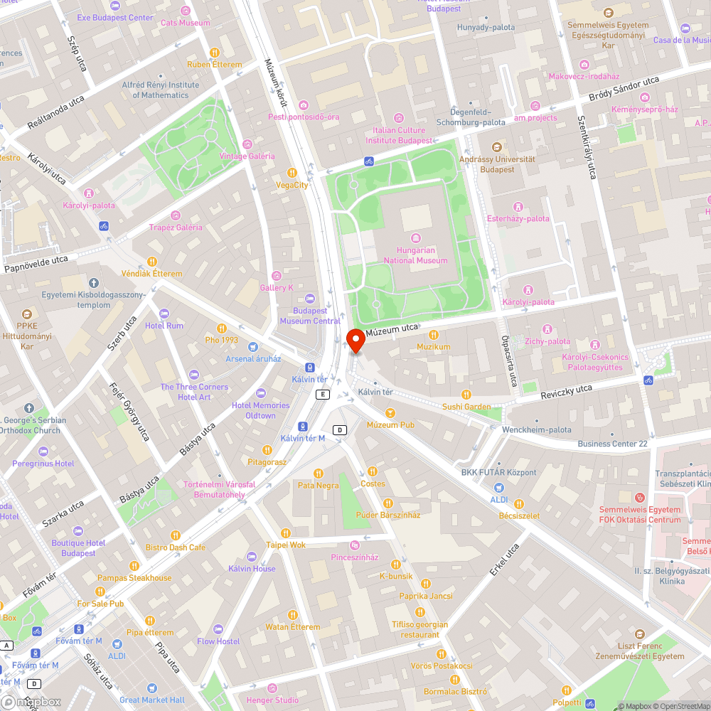 Firkás tábla (Kálvin tér) bejelentés helye