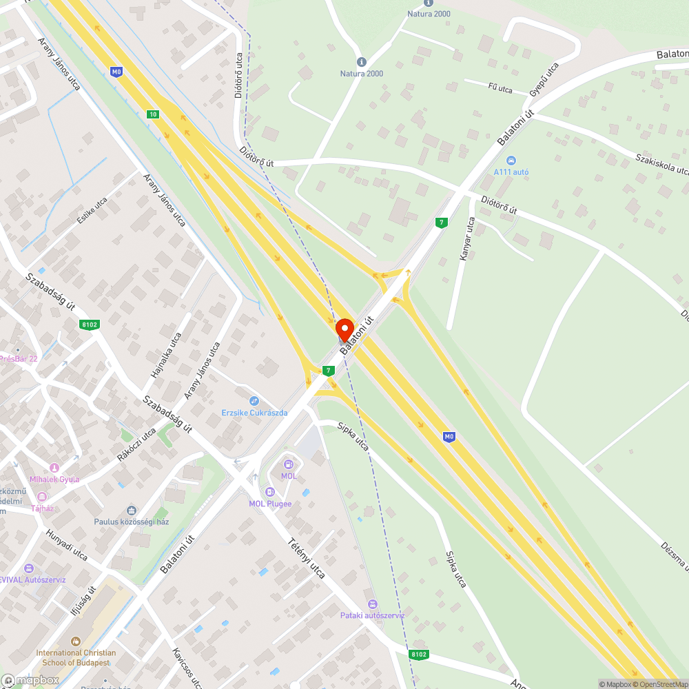 Kátyú + nyomvályú bejelentés helye