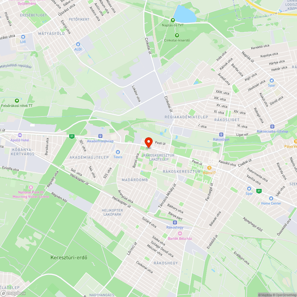 Üzenet a Pesti út felé... bejelentés helye