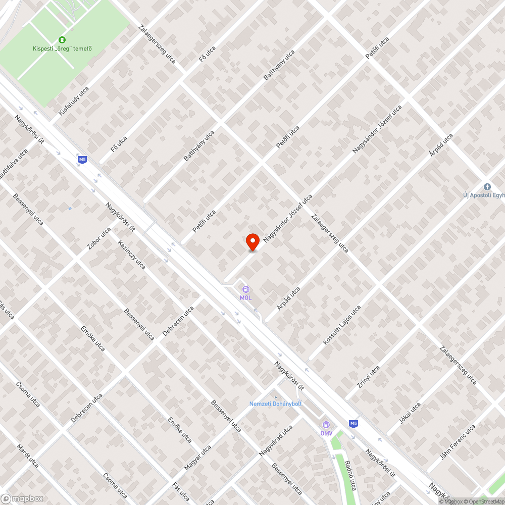 Elhagyott autó bejelentés helye