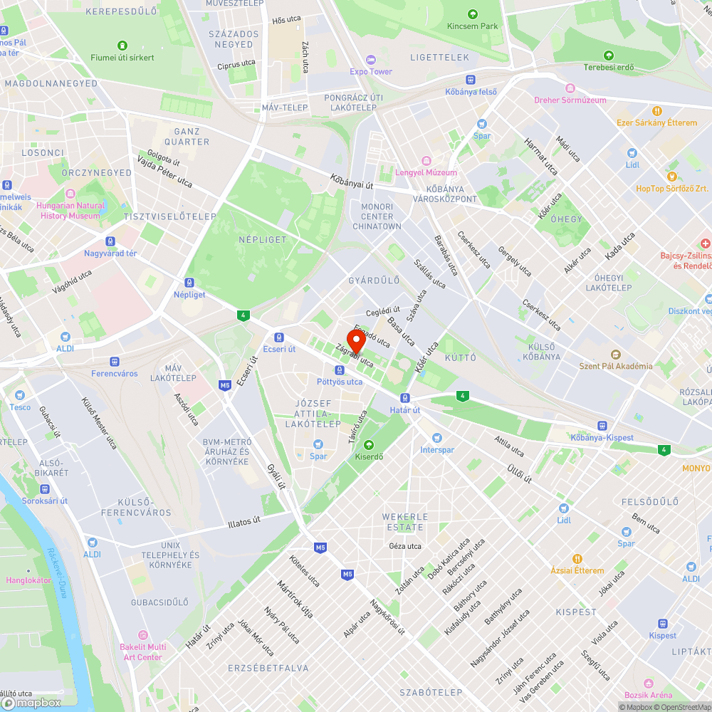 Gém utca Zágrábi utca kereszteződése bejelentés helye